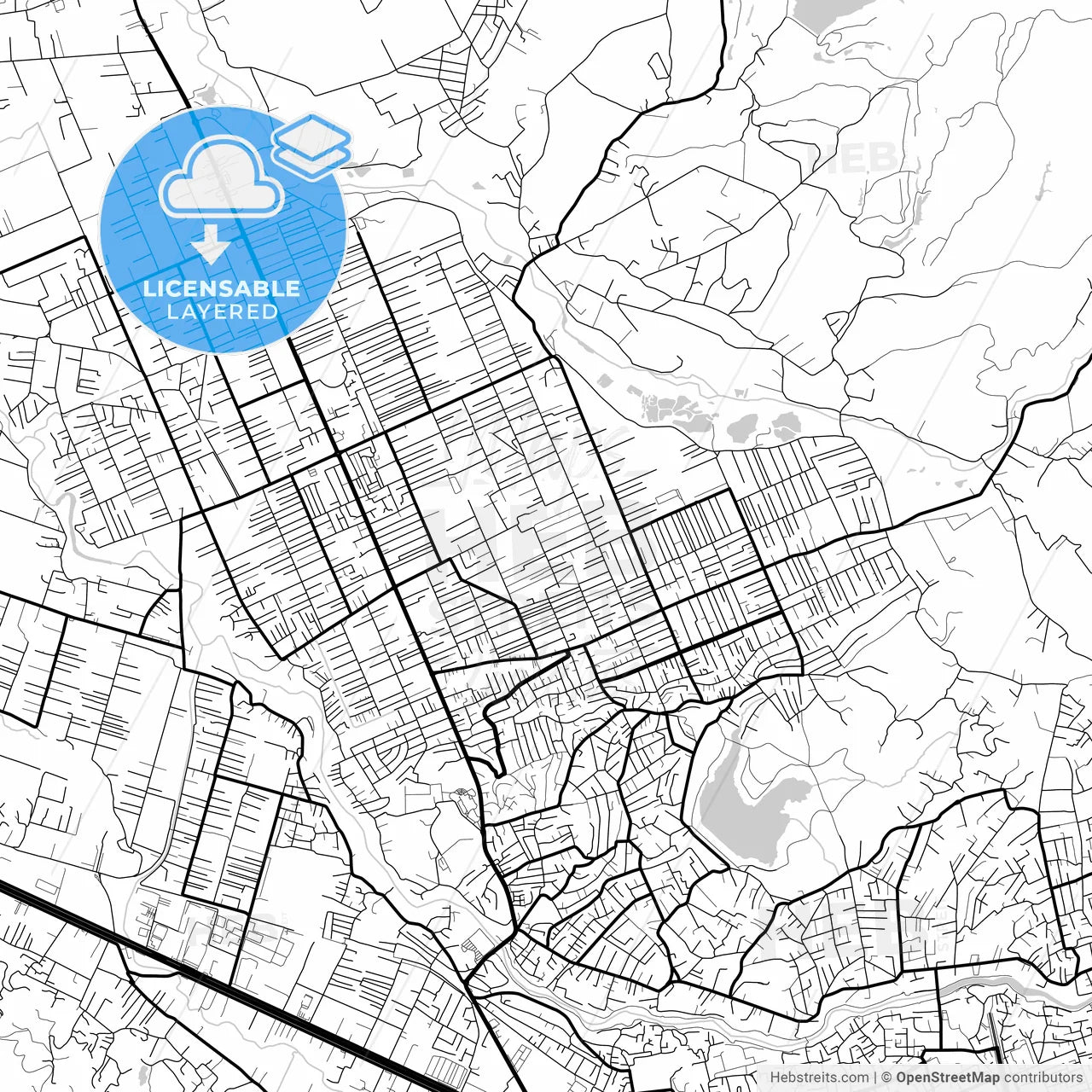 Layered PDF map of Kamëz, Albania