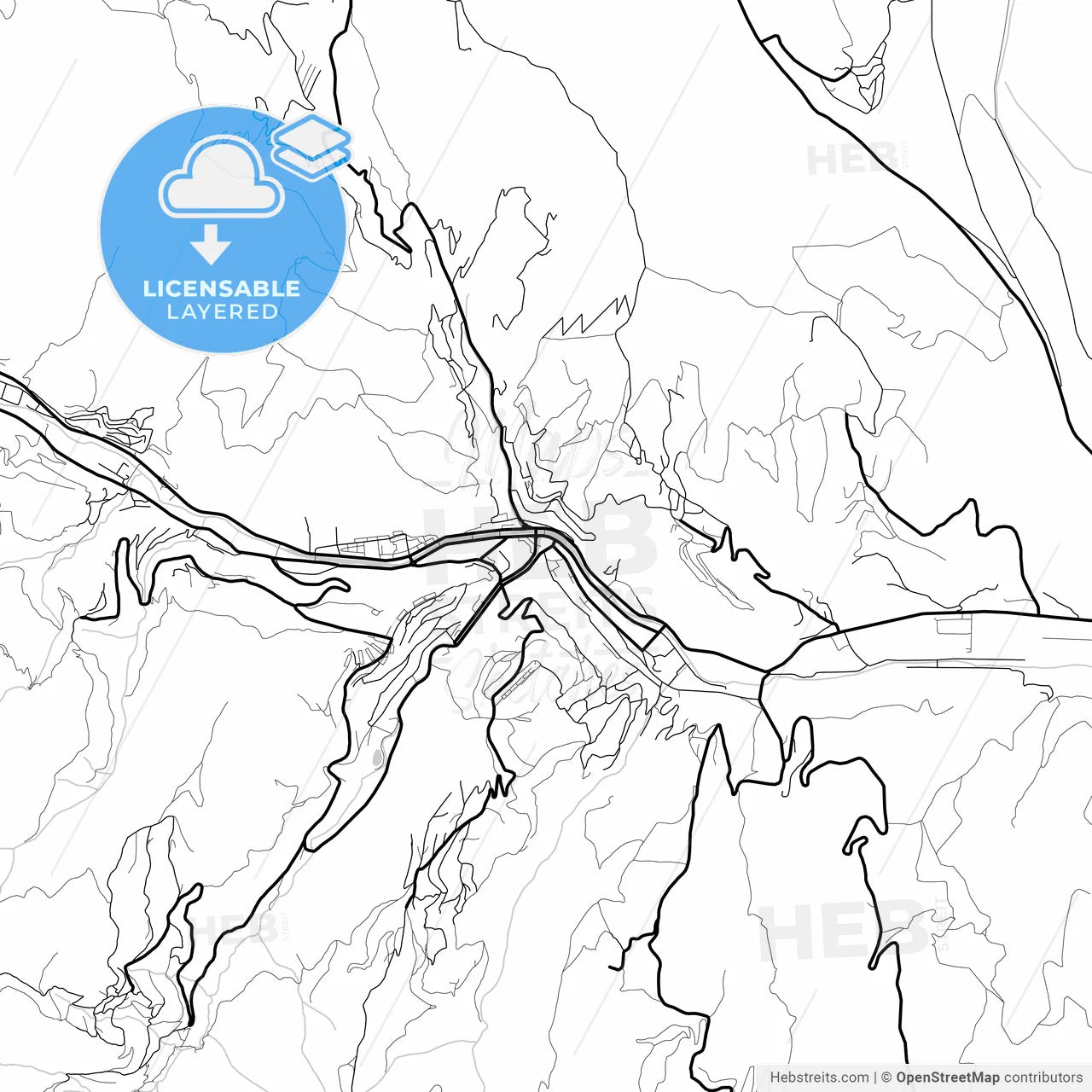 Layered PDF map of Kapan, Syunik, Armenia