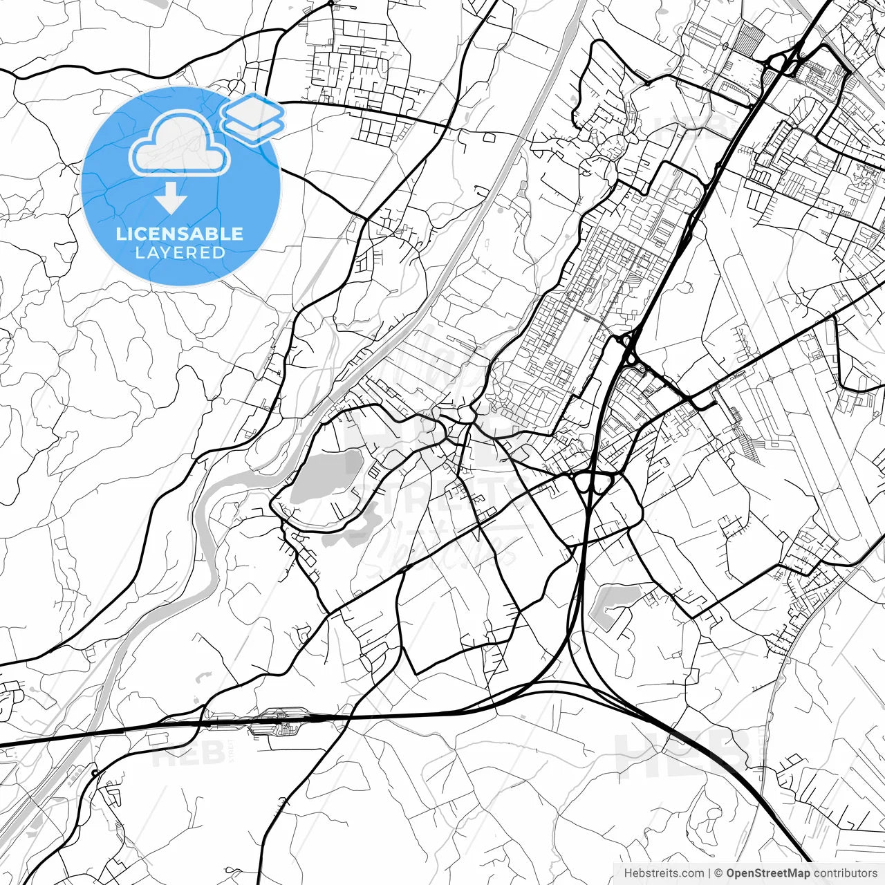 Layered PDF map of Wals-Siezenheim, Salzburg, Austria