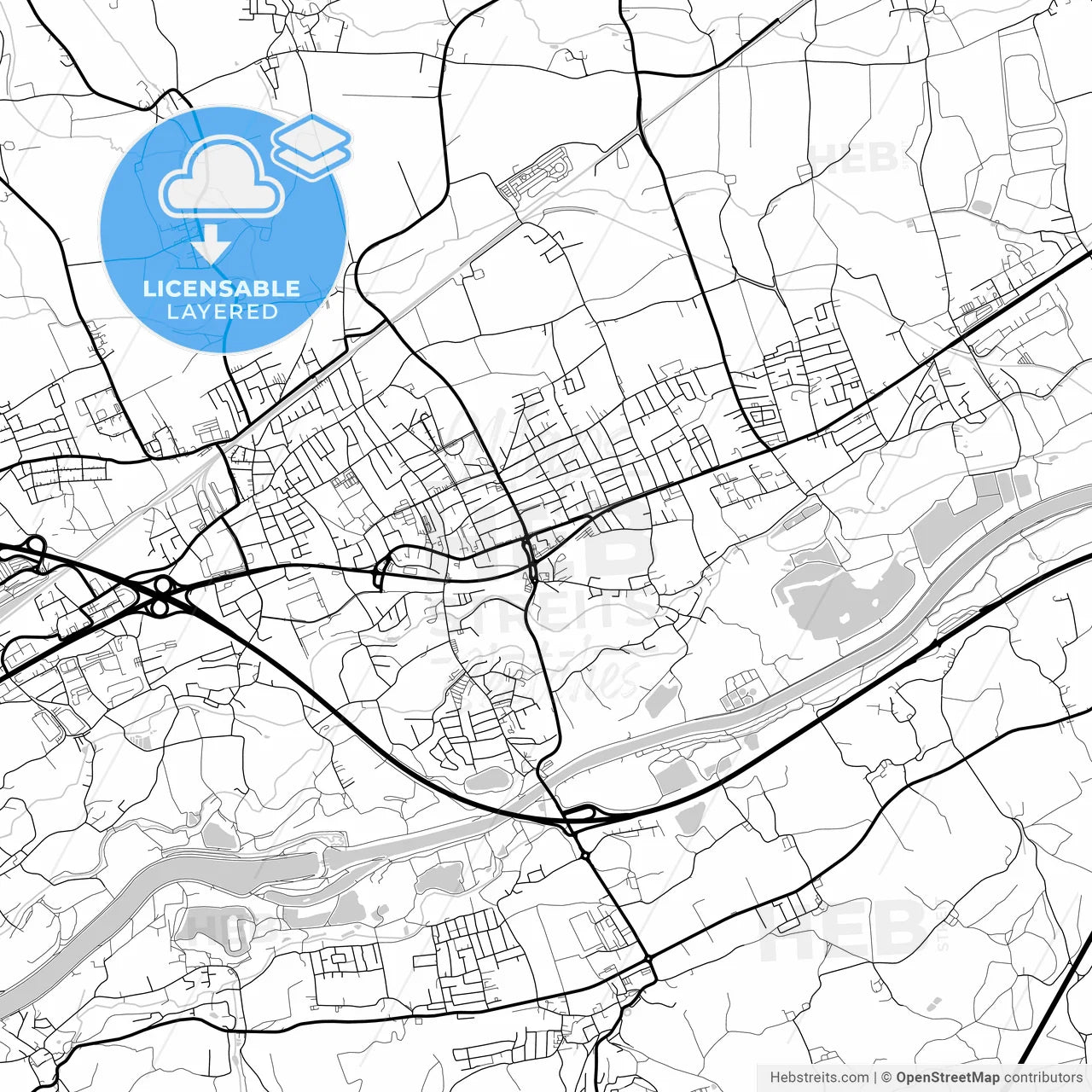 Layered PDF map of Marchtrenk, Upper Austria, Austria