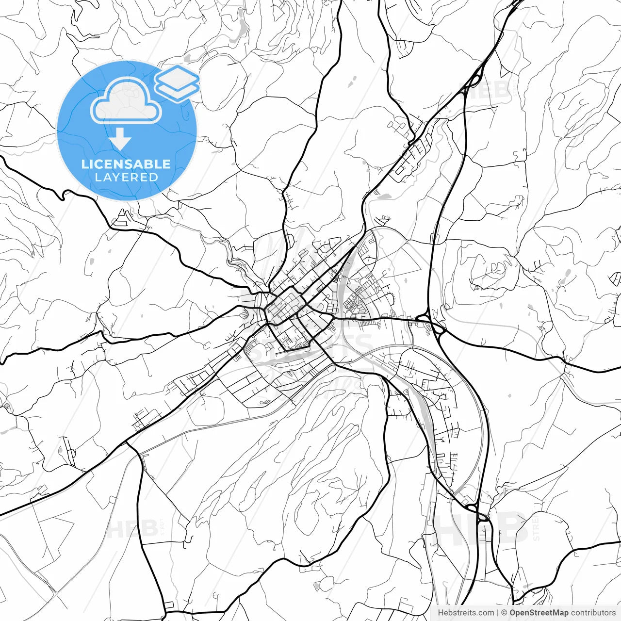 Layered PDF map of Sankt Veit an der Glan, Carinthia, Austria