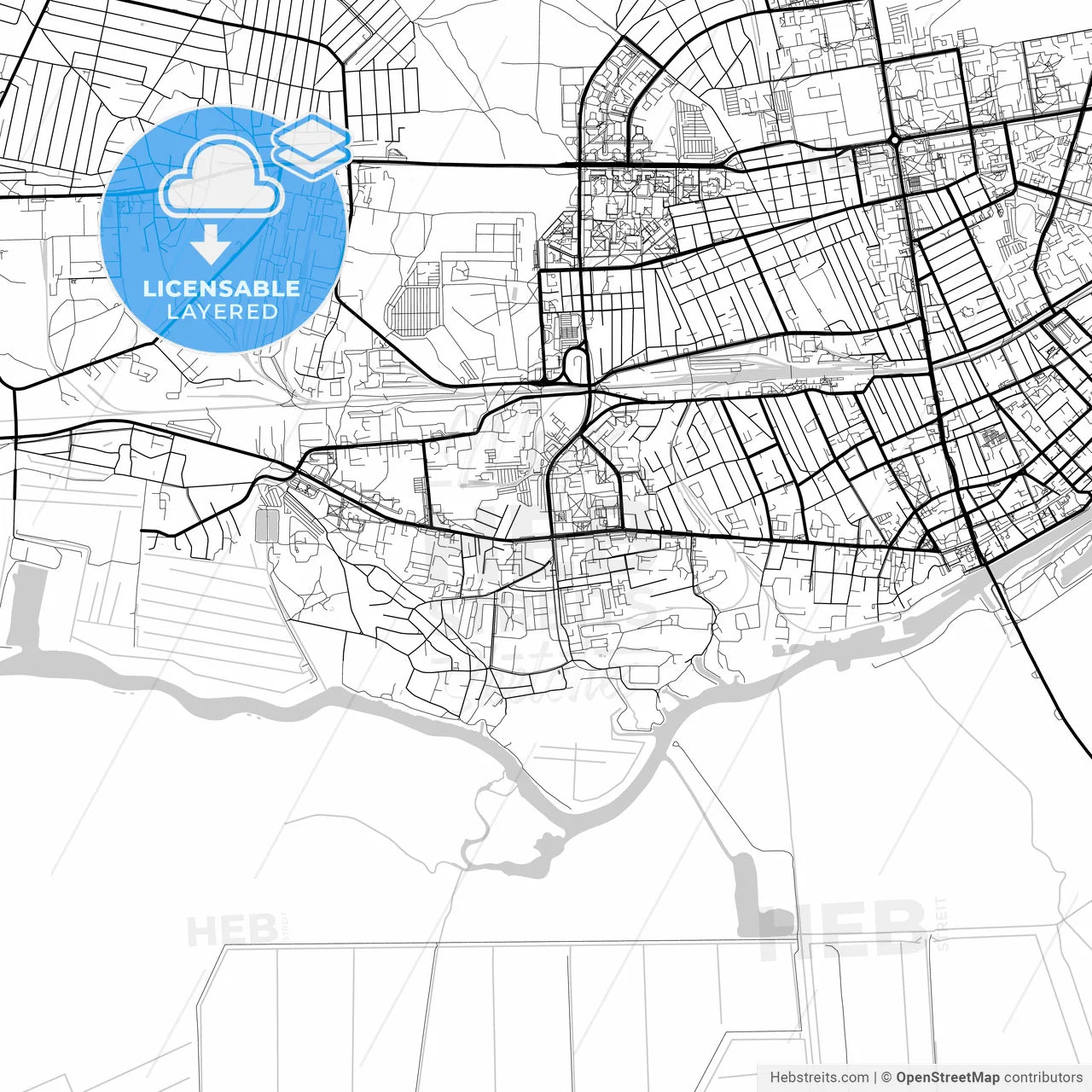 Layered PDF map of Pinsk, Voblasć, Belarus