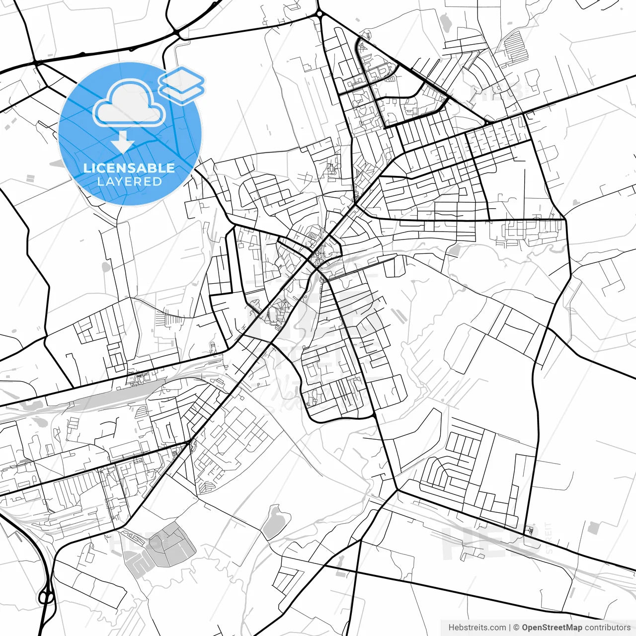 Layered PDF map of Slutsk, Rajon, Belarus