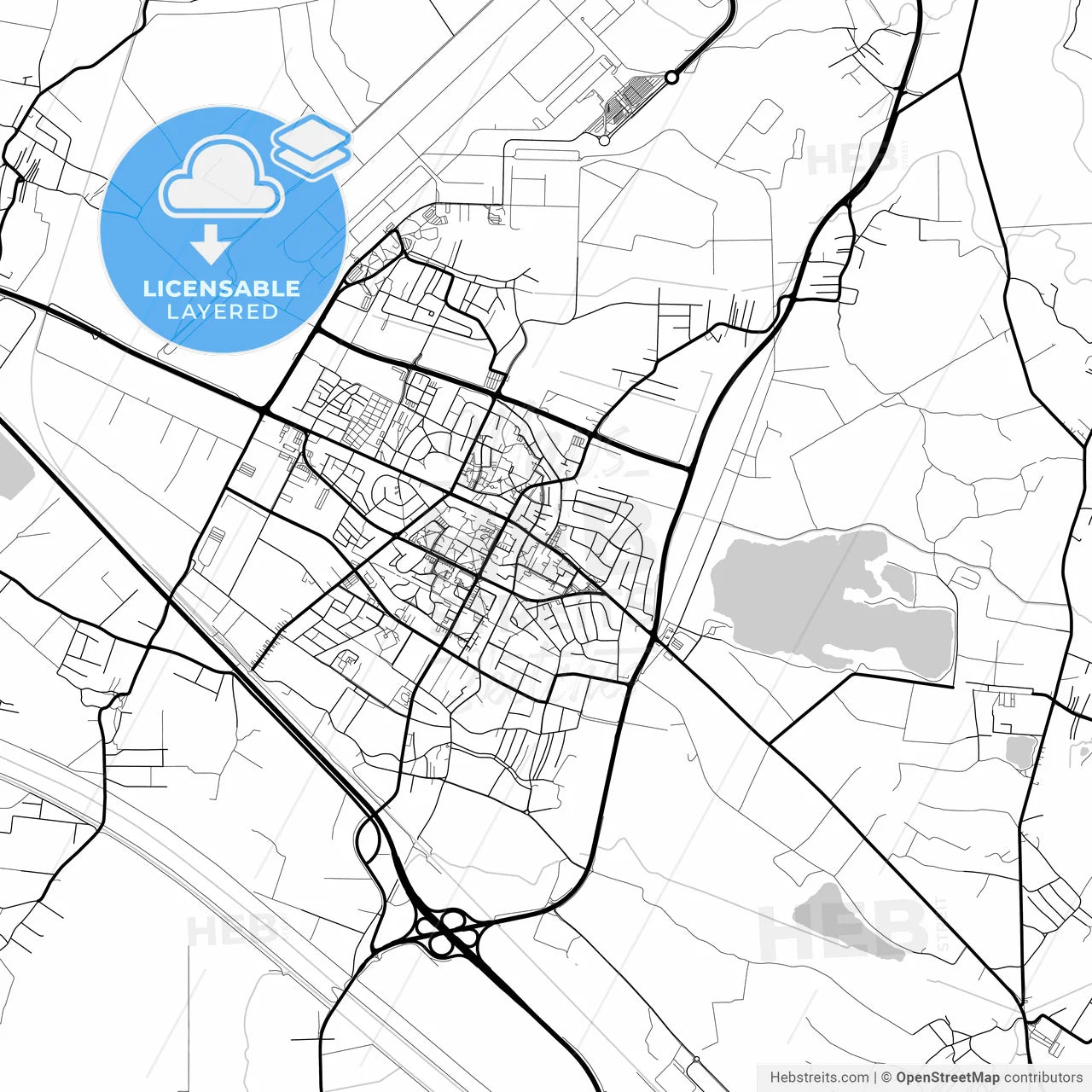 Layered PDF map of Velika Gorica, Zagreb County, Croatia