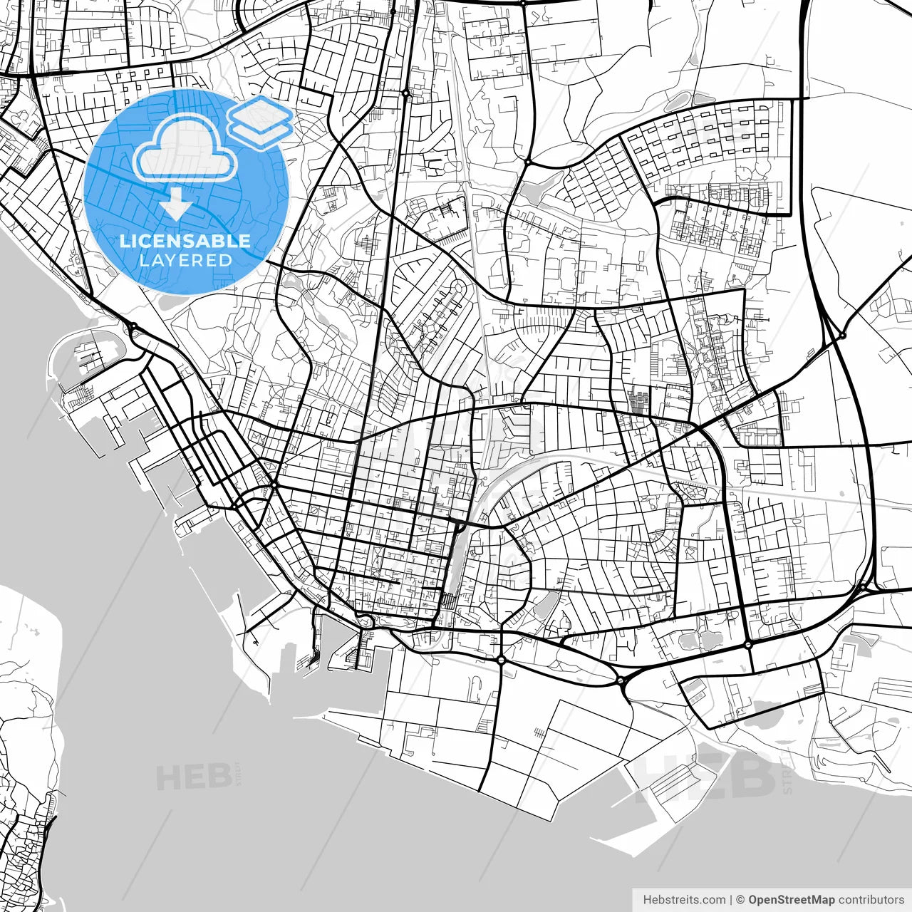 Layered PDF map of Esbjerg Municipality, Denmark