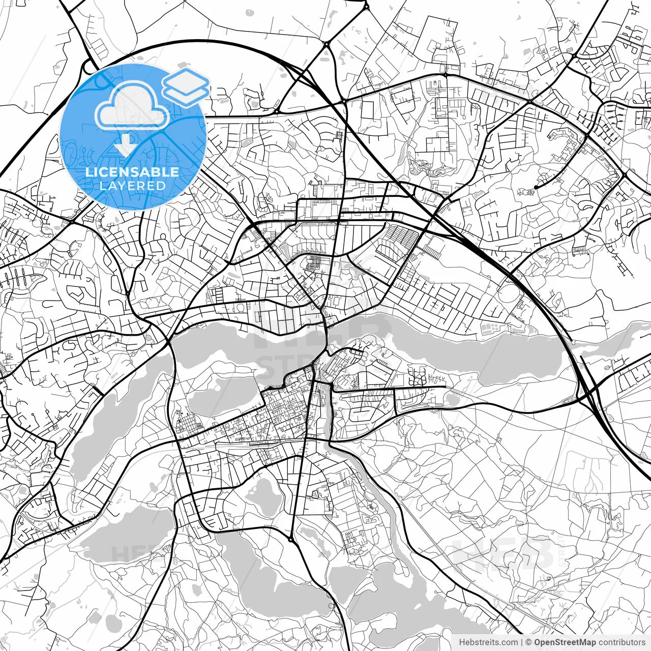 Layered PDF map of Silkeborg Municipality, Denmark