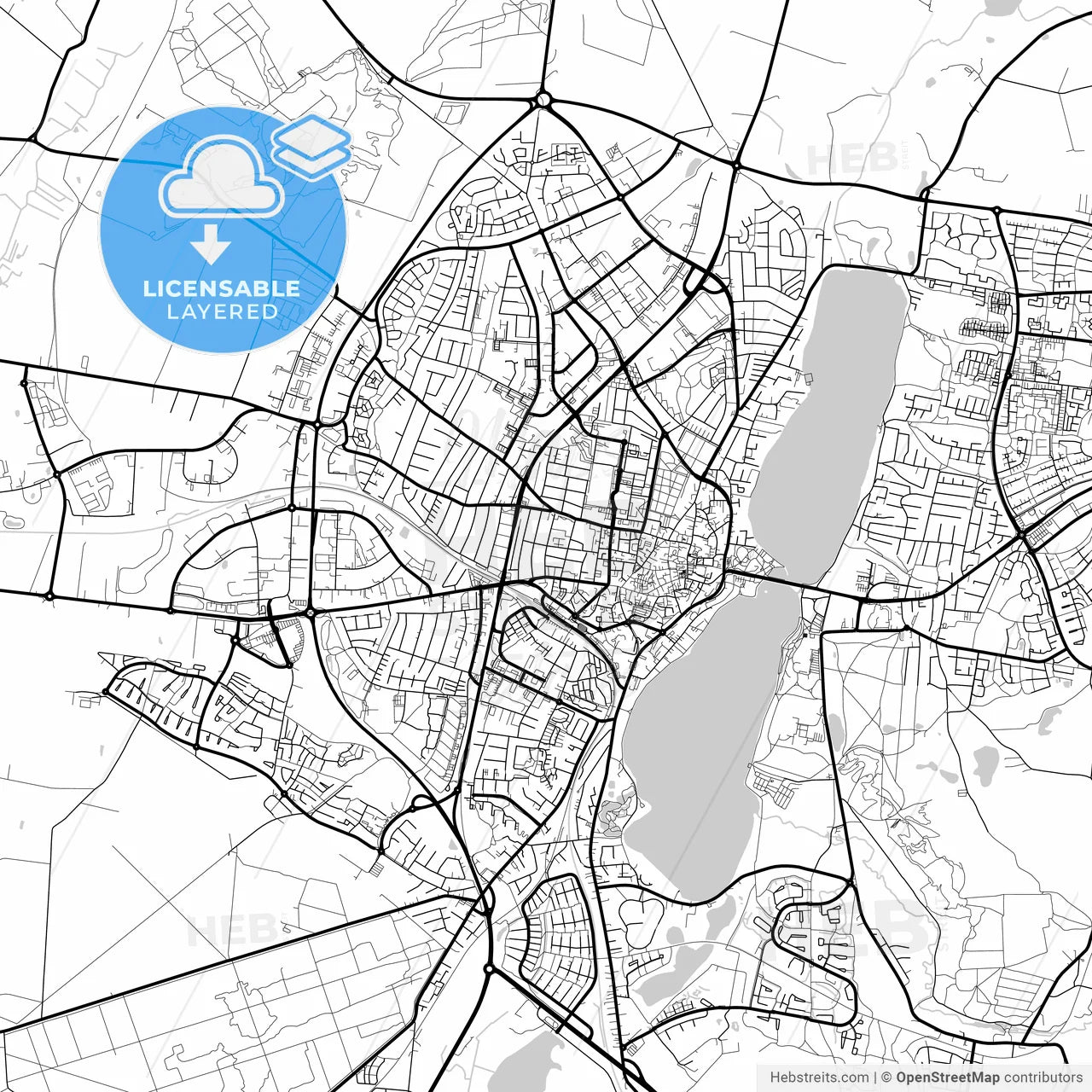 Layered PDF map of Viborg Municipality, Denmark