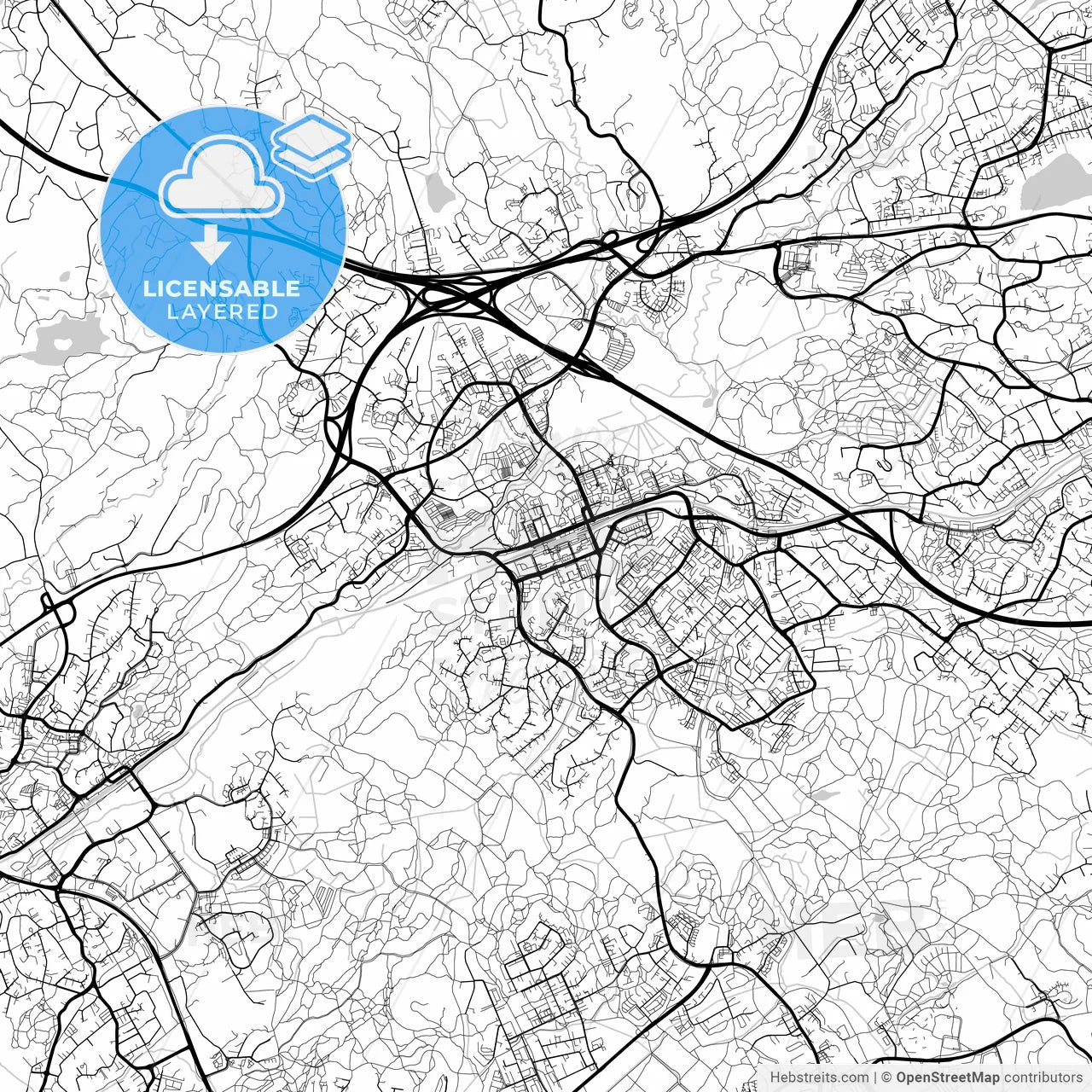 Layered PDF map of Espoo, Helsinki, Finland