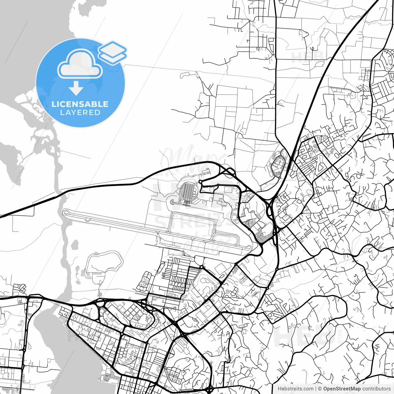 Layered PDF map of Les Abymes, Guadeloupe, France