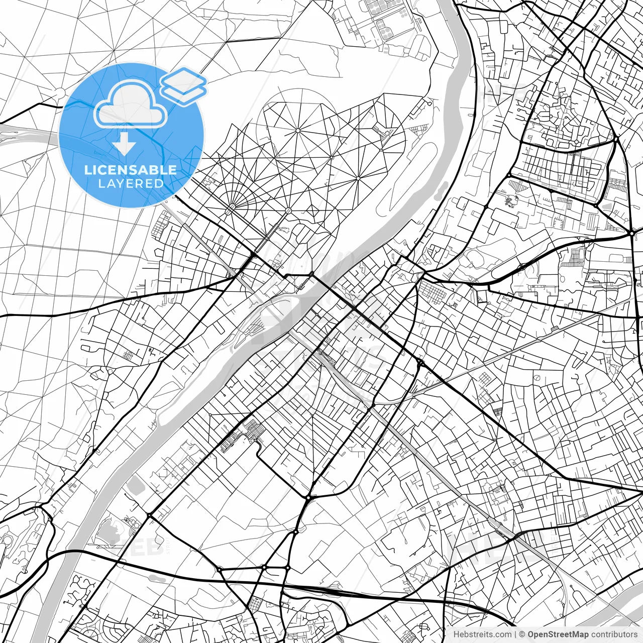 Layered PDF map of Sartrouville, Yvelines, France