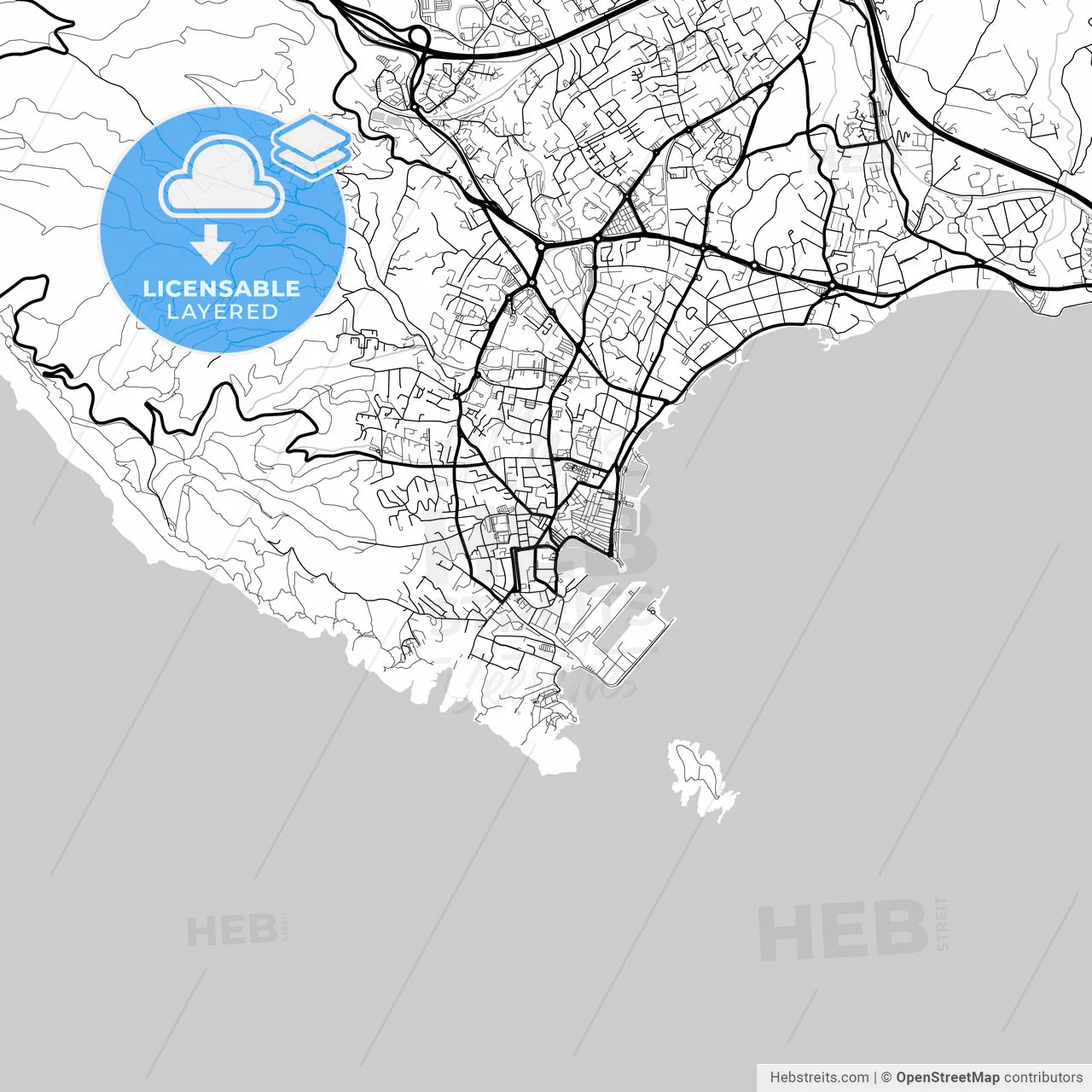 Layered PDF map of La Ciotat, Bouches-du-Rhône, France