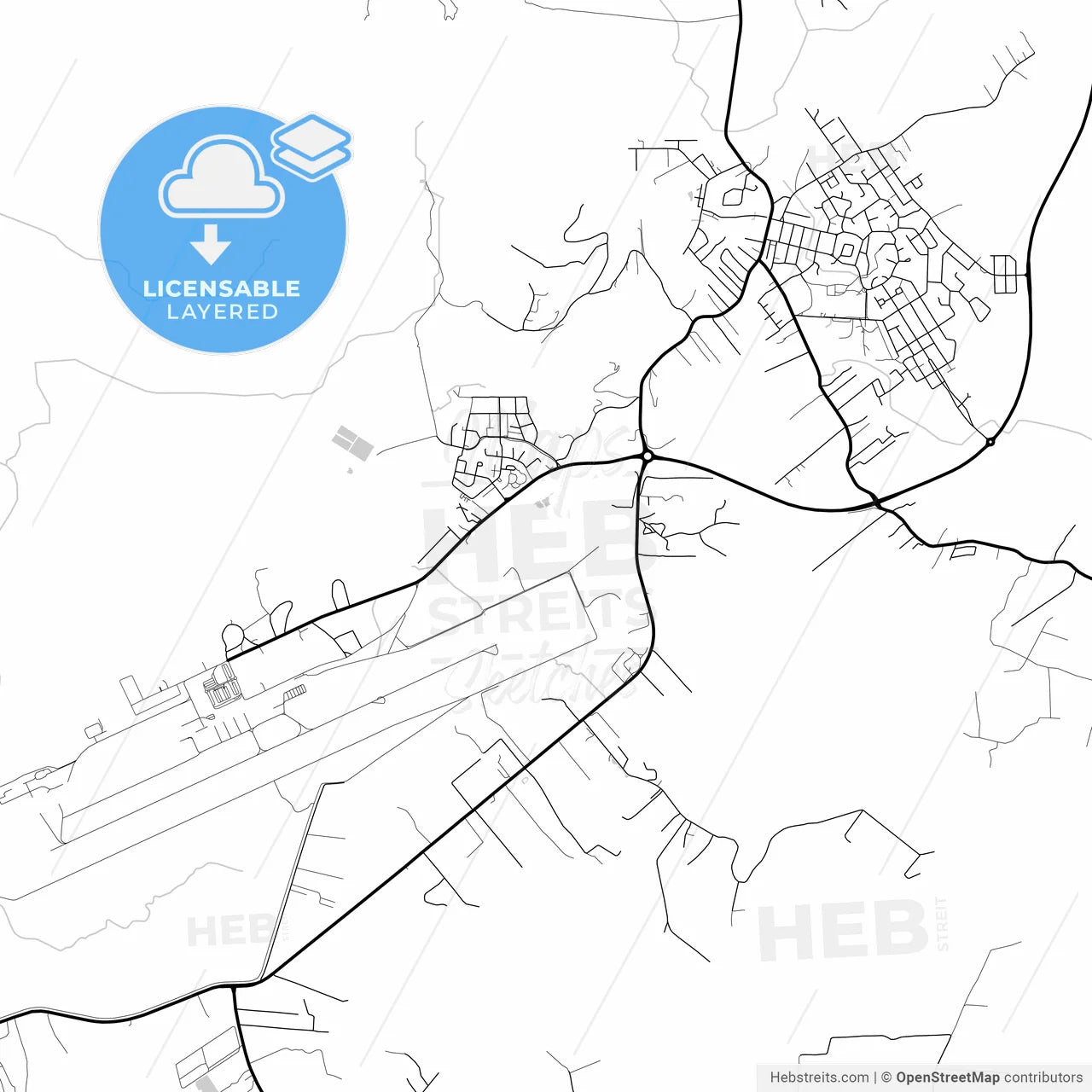 Layered PDF map of Matoury, Guyane, France