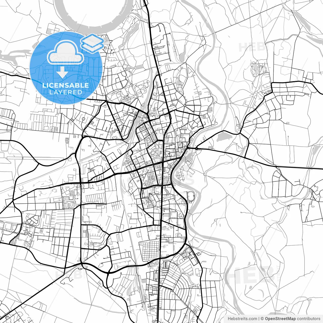 Layered PDF map of Dessau-Roßlau, Saxony-Anhalt, Germany