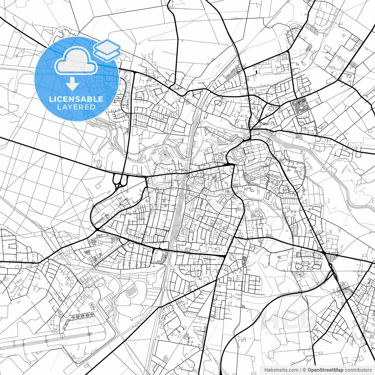 Layered PDF map of Celle, Lower Saxony, Germany