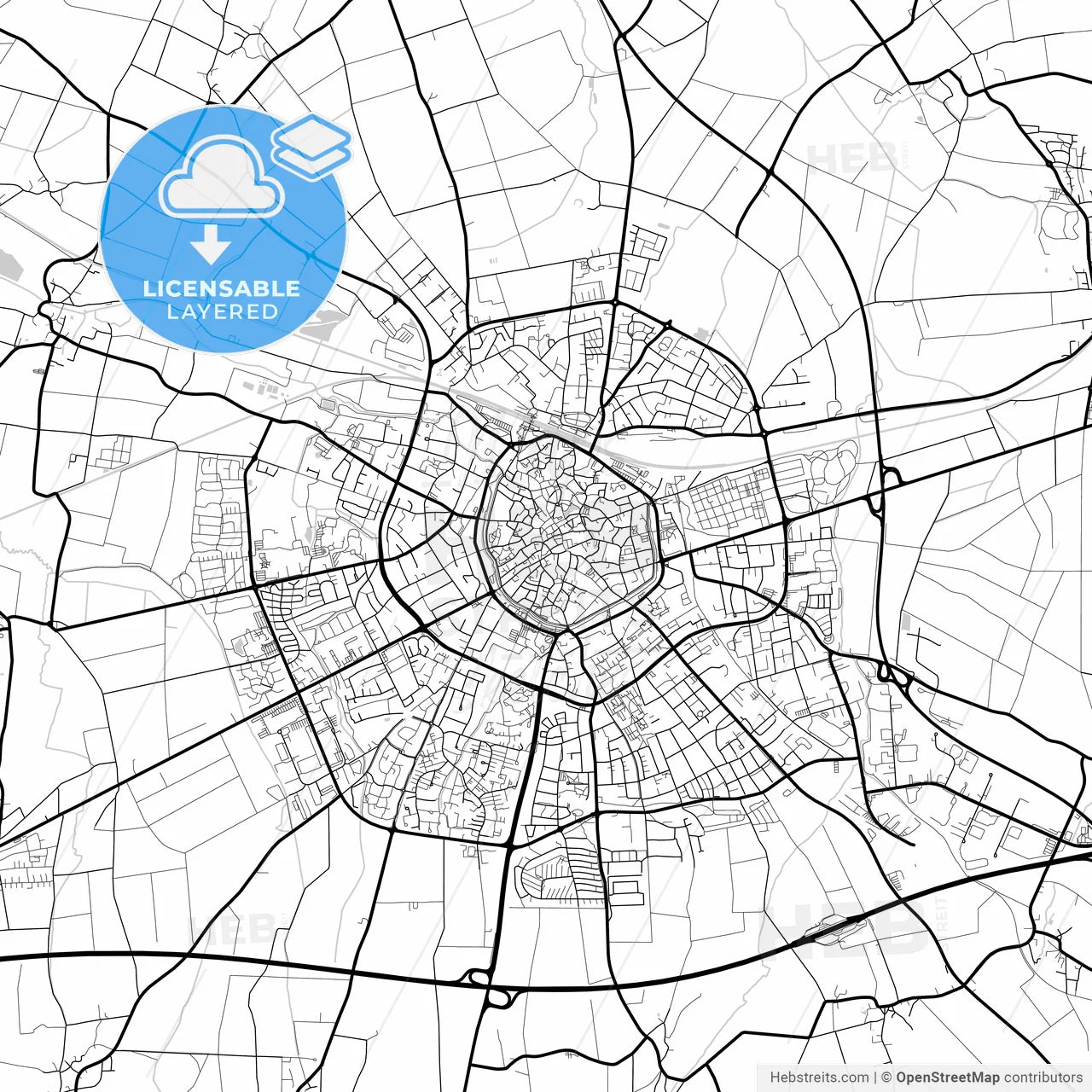 Layered PDF map of Soest, North Rhine-Westphalia, Germany