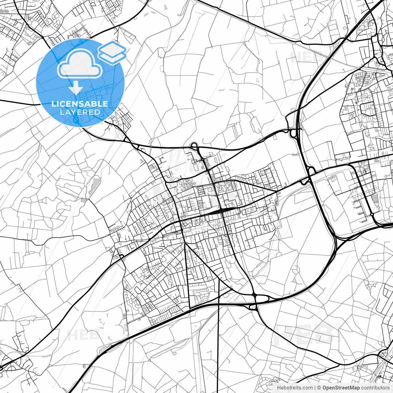 Layered PDF map of Germering, Bavaria, Germany