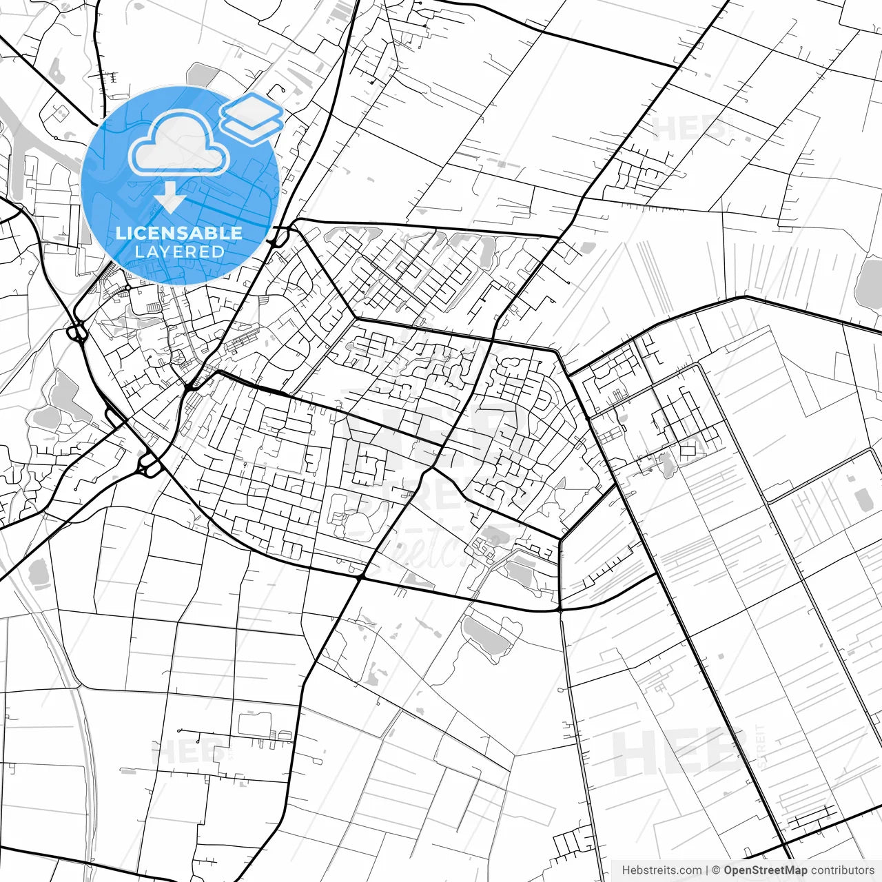 Layered PDF map of Papenburg, Lower Saxony, Germany