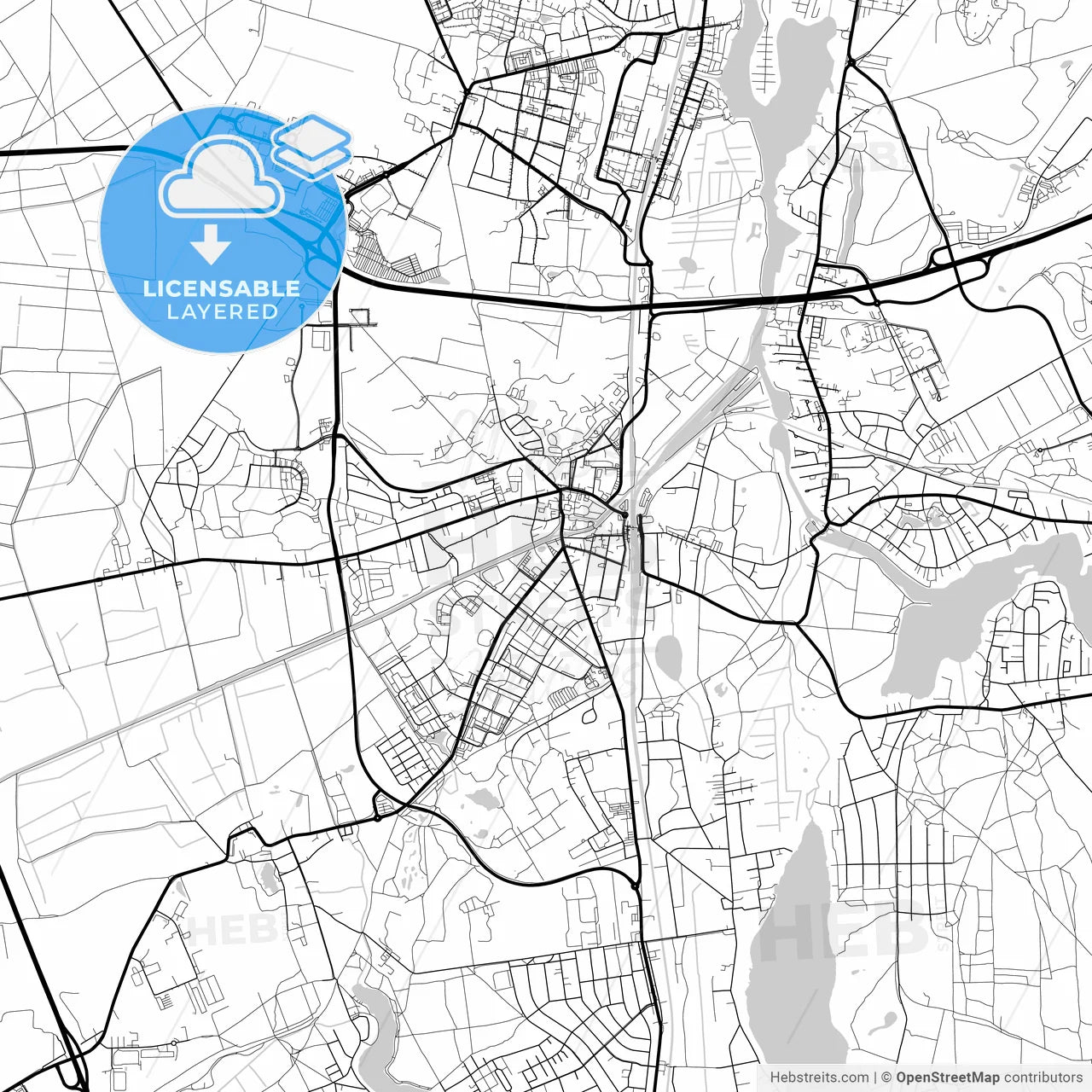 Layered PDF map of Konigs Wusterhausen, Brandenburg, Germany