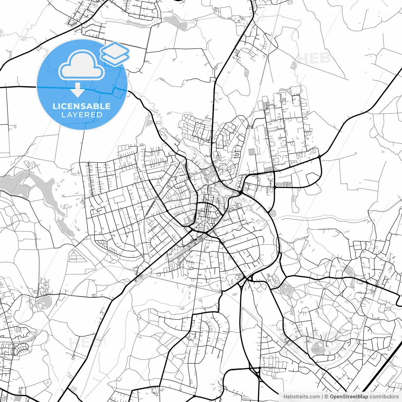 Layered PDF map of Ahrensburg, Schleswig-Holstein, Germany