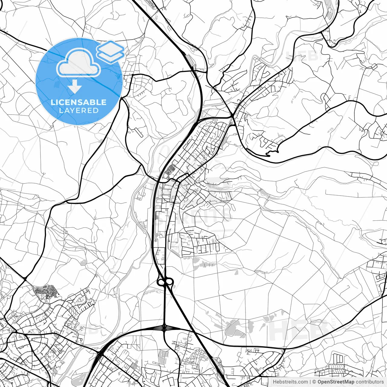 Layered PDF map of Lohmar, North Rhine-Westphalia, Germany