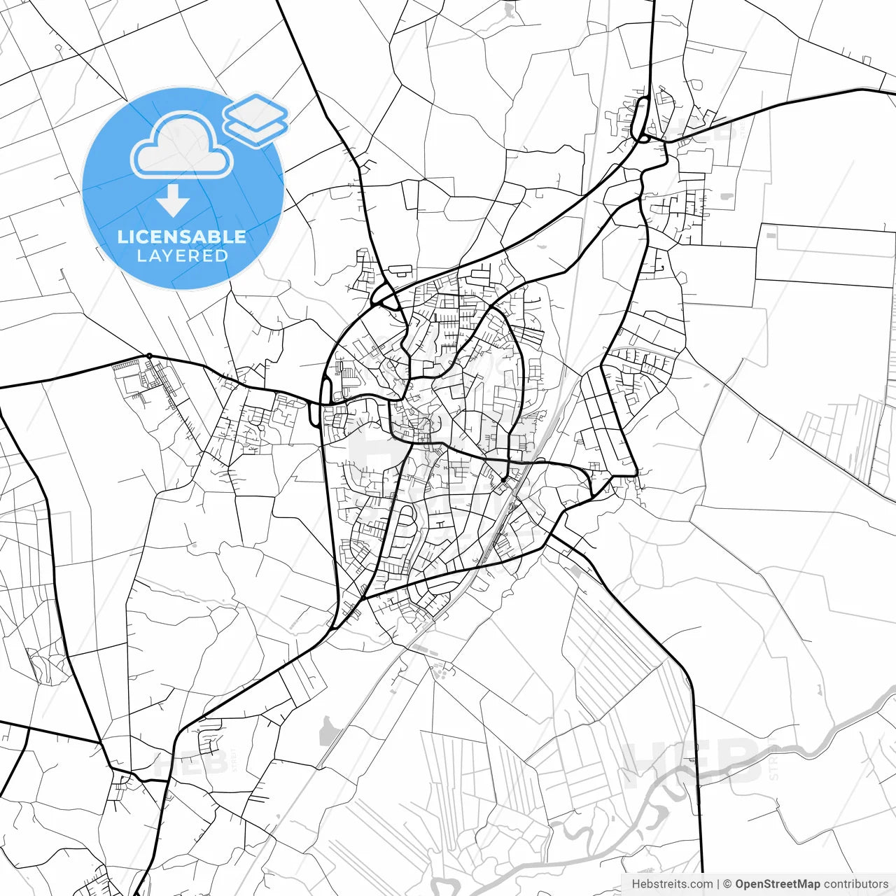 Layered PDF map of Osterholz-Scharmbeck, Lower Saxony, Germany