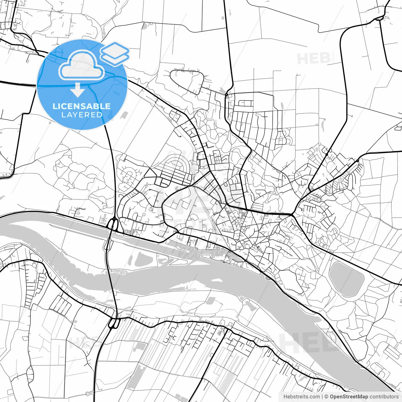 Layered PDF map of Geesthacht, Schleswig-Holstein, Germany