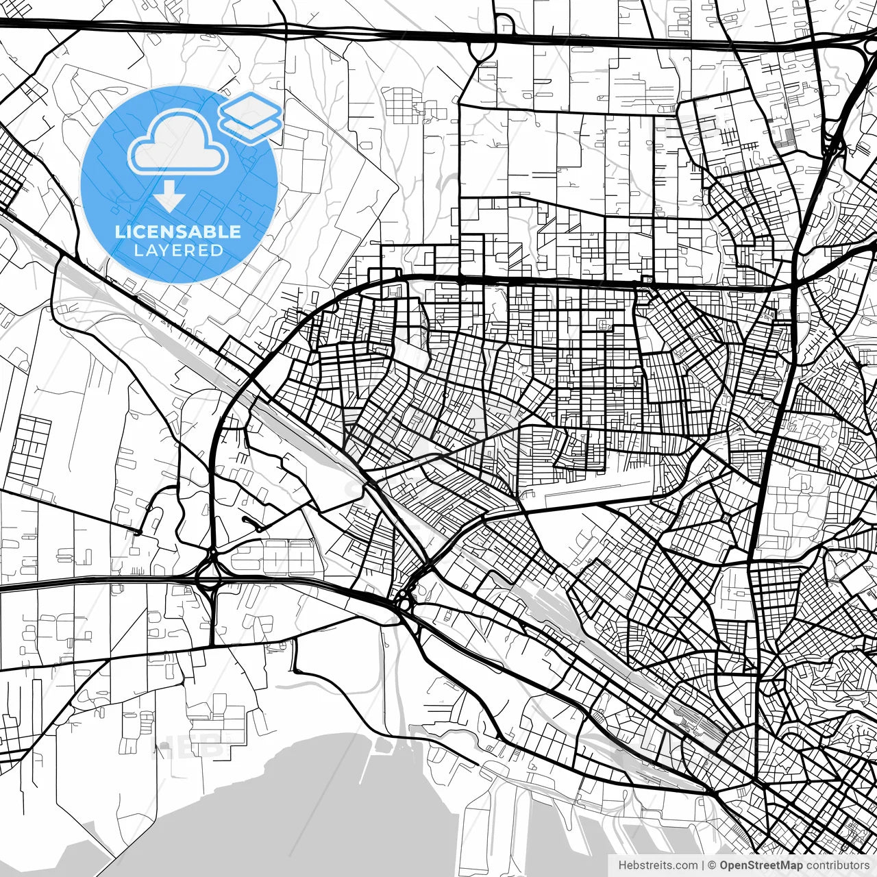 Layered PDF map of Evosmos, Central Macedonia, Greece