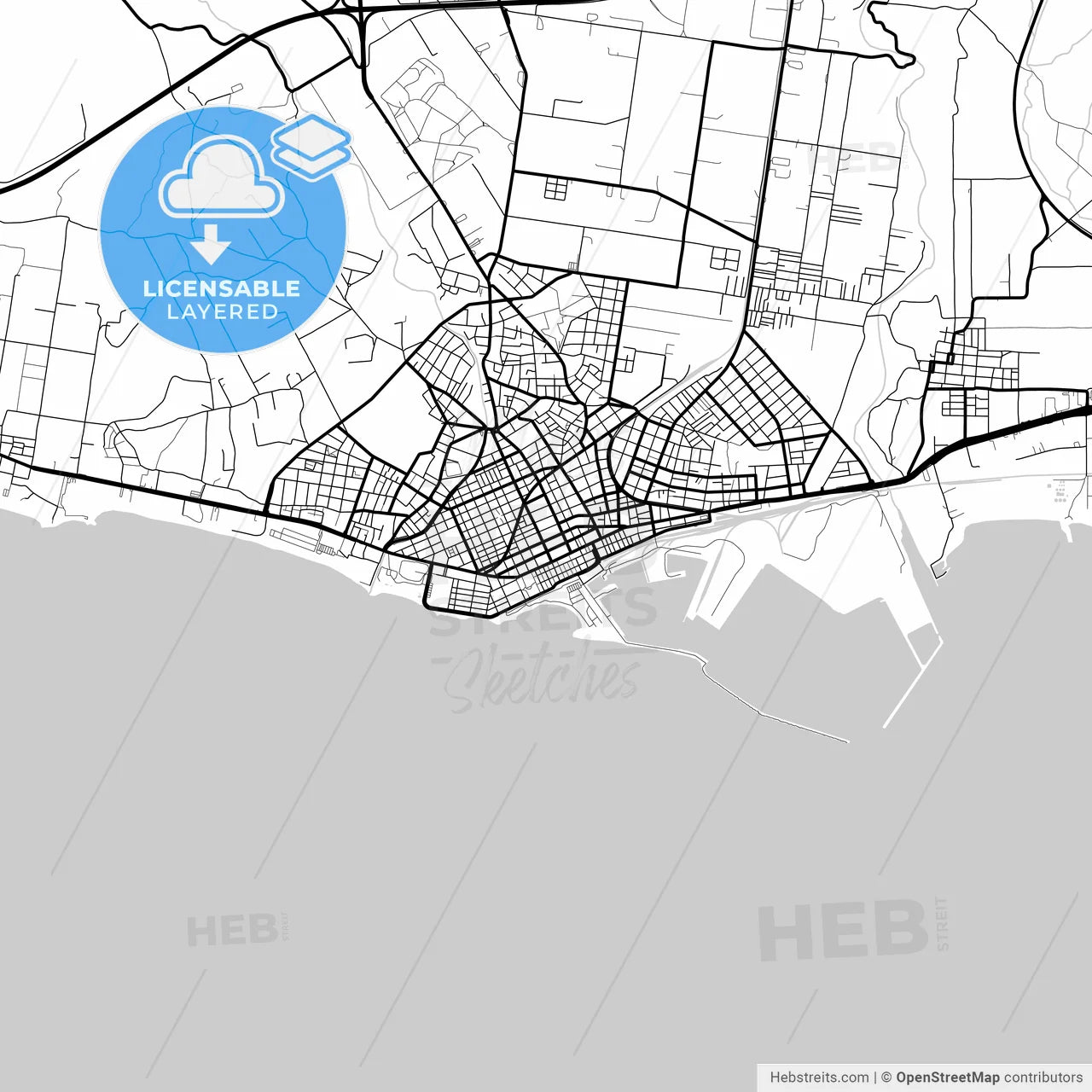 Layered PDF map of Alexandroupoli, Eastern Macedonia and Thrace, Greece