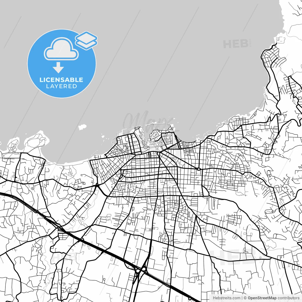 Layered PDF map of Chania, Crete, Greece