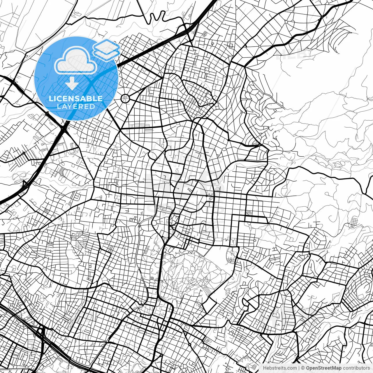 Layered PDF map of Kifissia, Attica, Greece