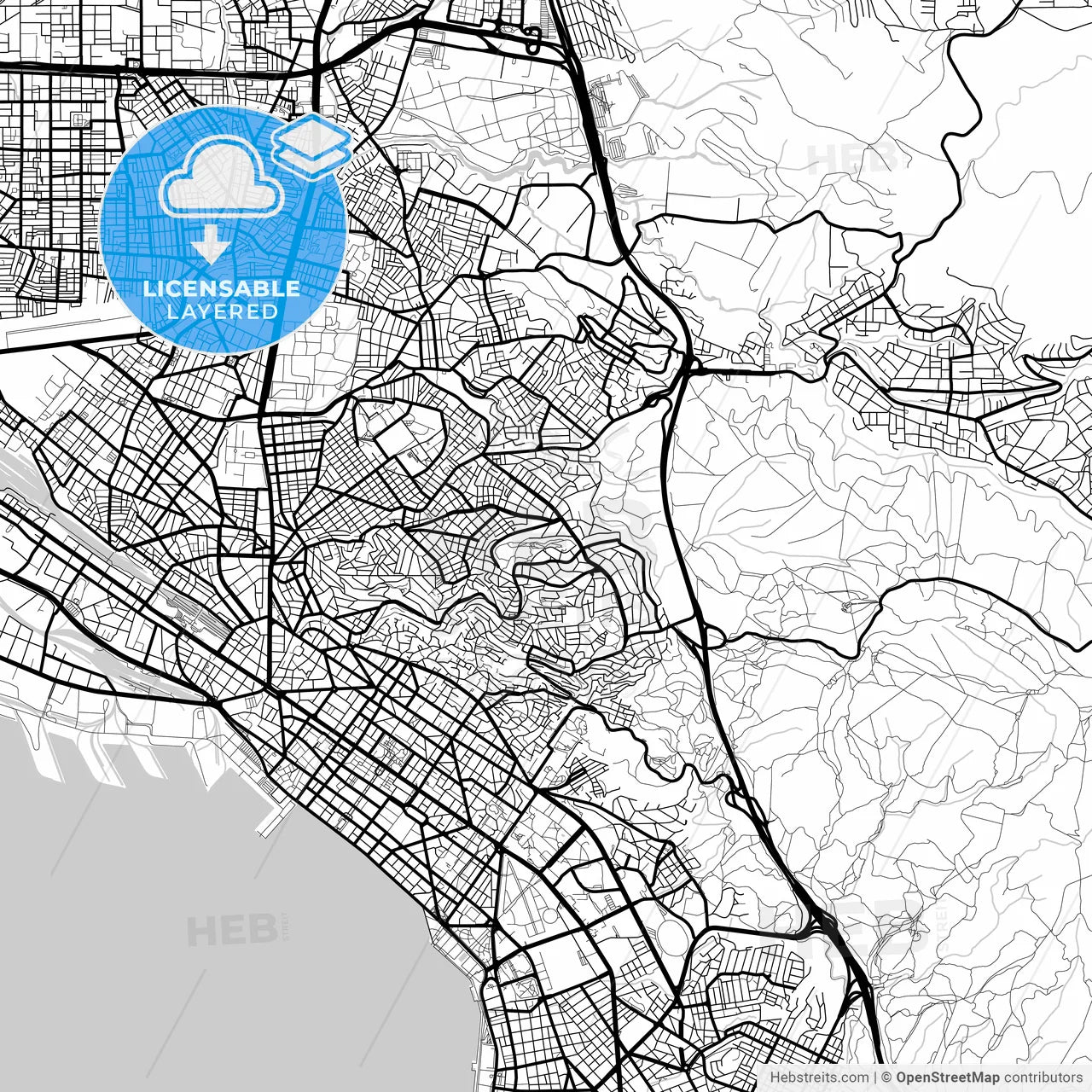 Layered PDF map of Sykies, Central Macedonia, Greece
