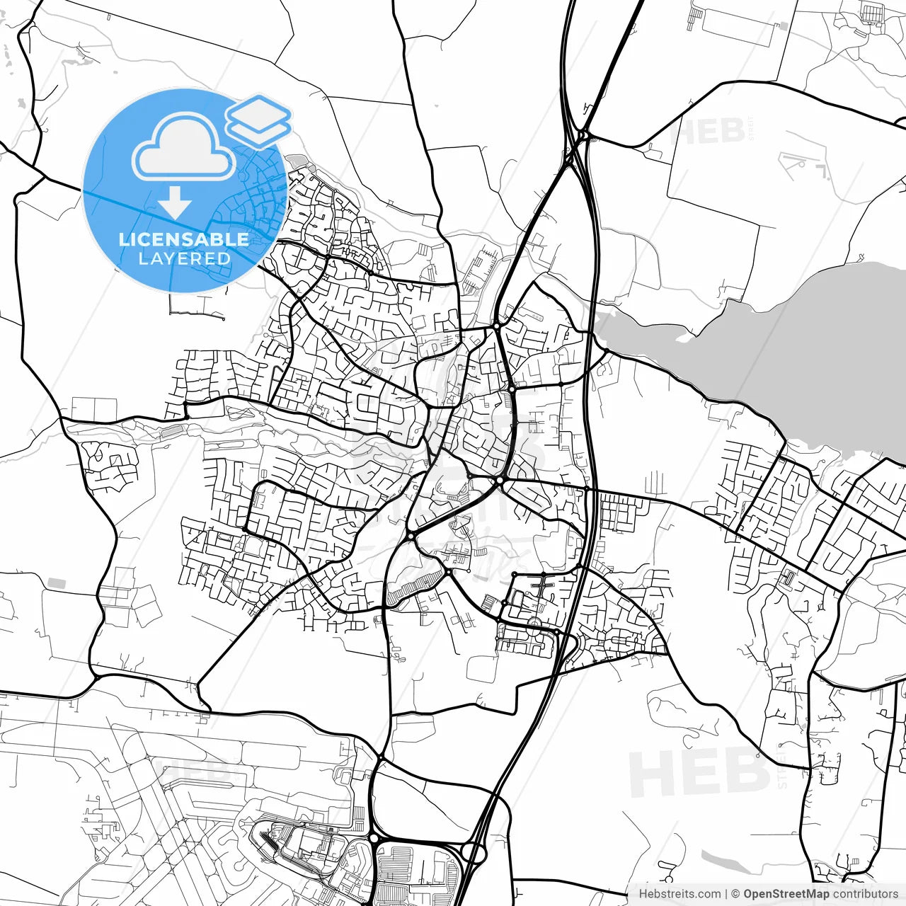Layered PDF map of Swords, Fingal, Ireland