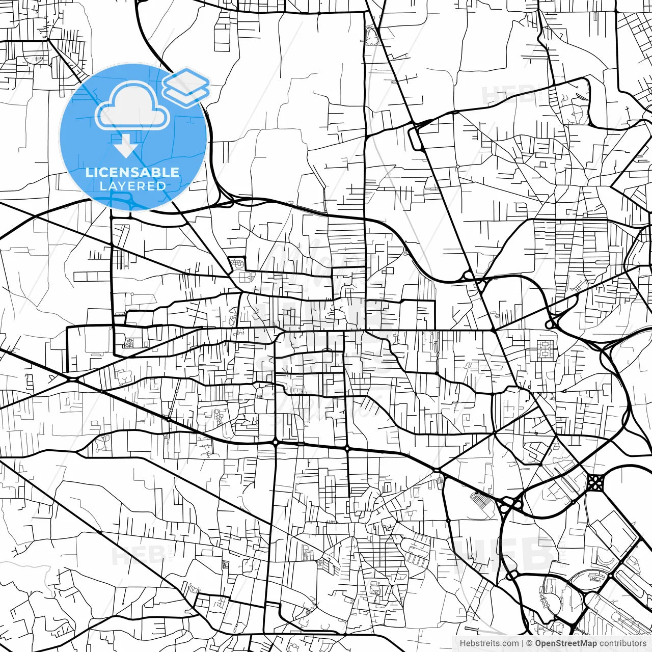 Layered PDF map of Giugliano in Campania, Campania, Italy