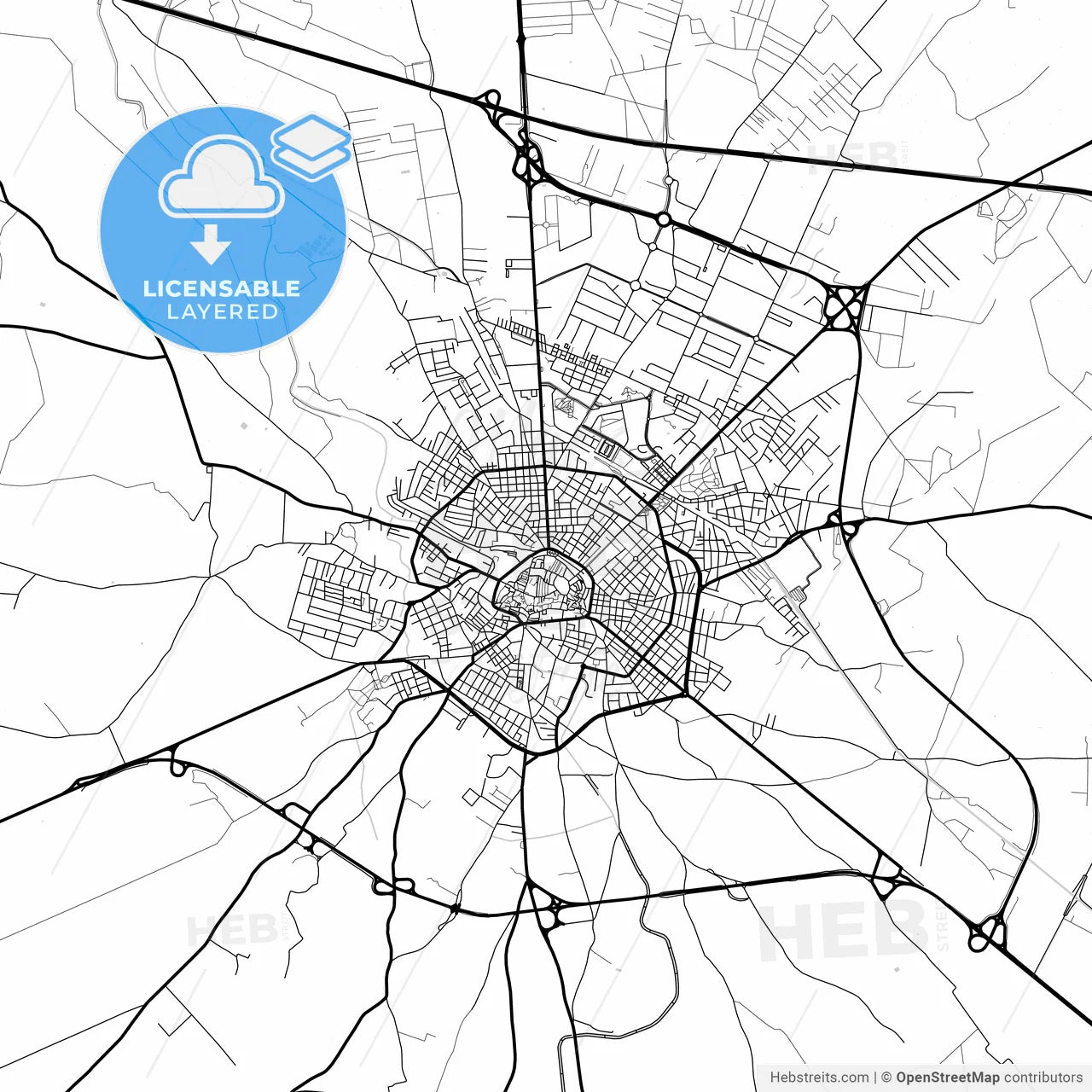 Layered PDF map of Andria, Apulia, Italy
