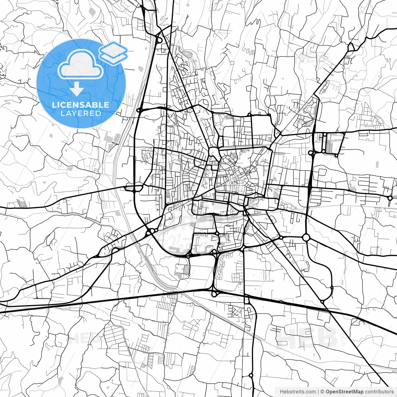 Layered PDF map of Pistoia, Tuscany, Italy