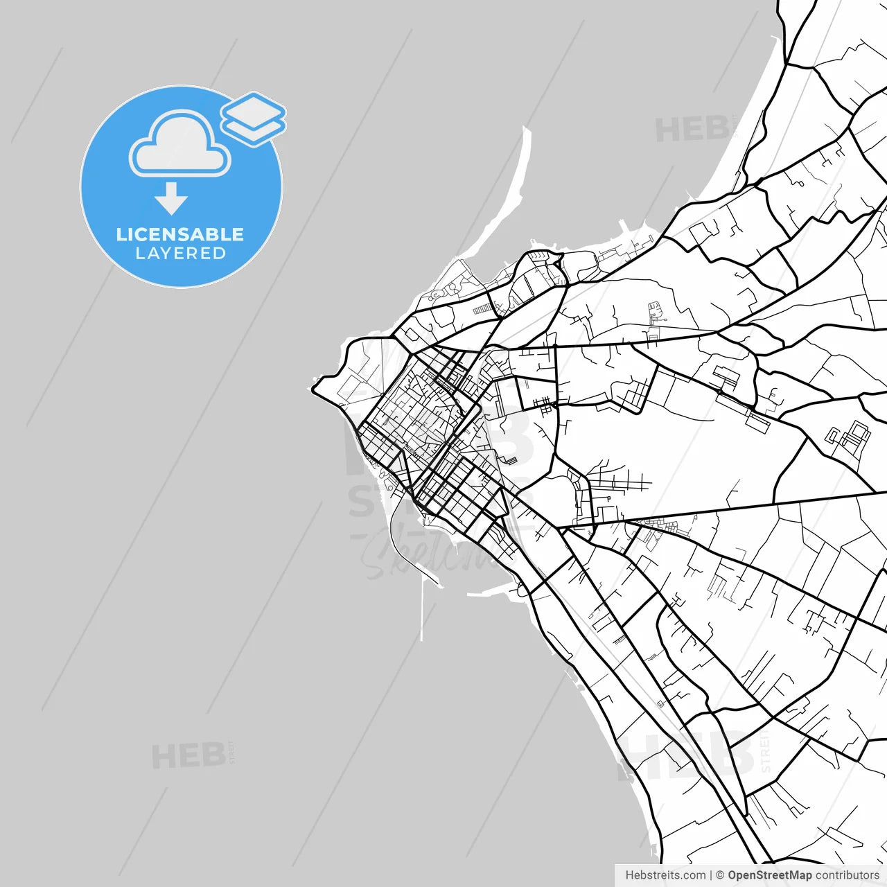 Layered PDF map of Marsala, Sicily, Italy