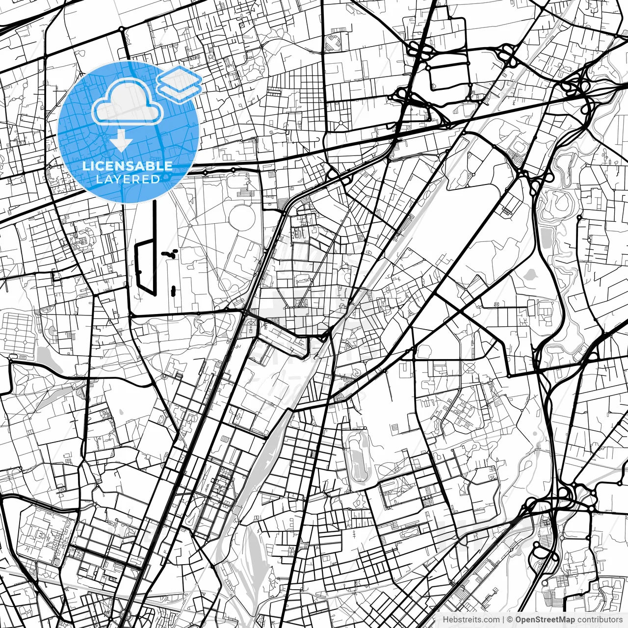 Layered PDF map of Sesto San Giovanni, Lombardy, Italy