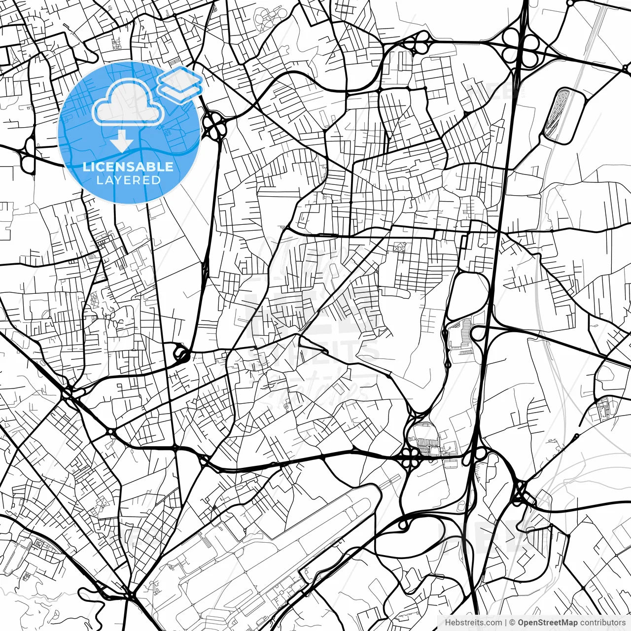 Layered PDF map of Casoria, Campania, Italy
