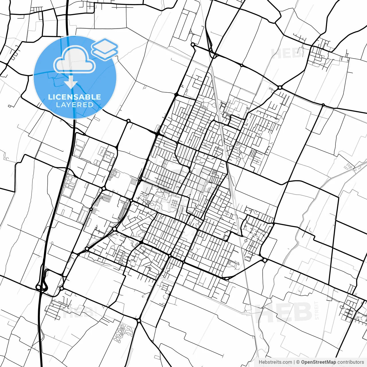Layered PDF map of Carpi, Emilia-Romagna, Italy