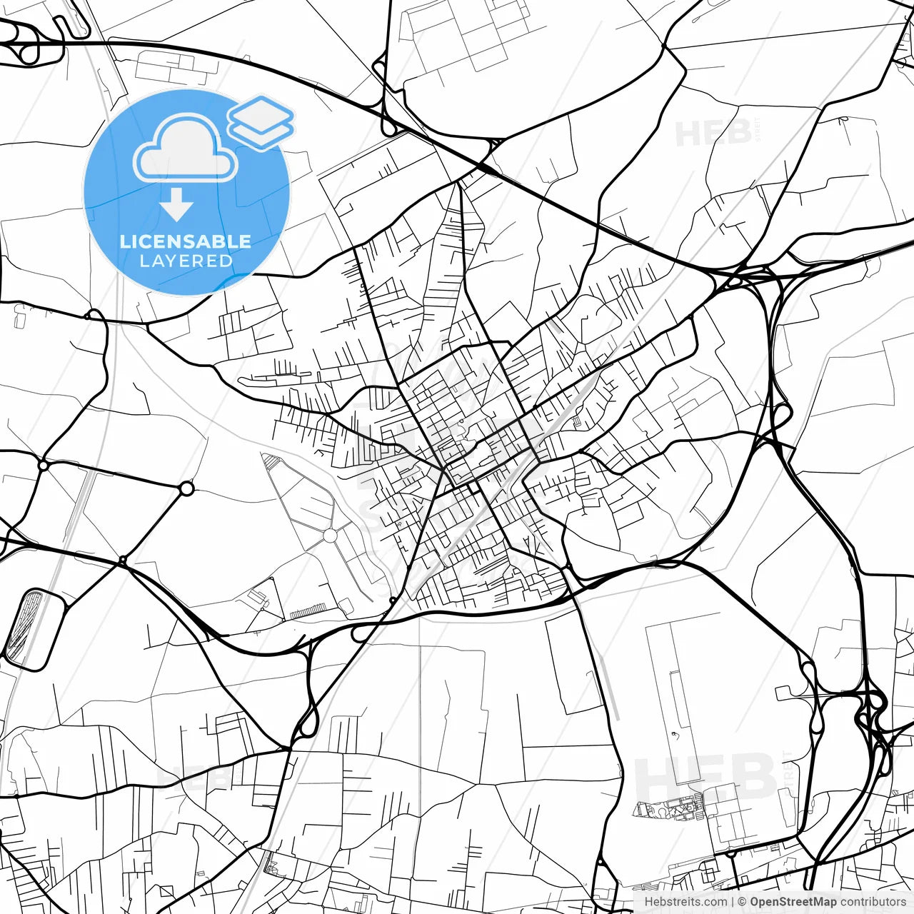 Layered PDF map of Acerra, Campania, Italy