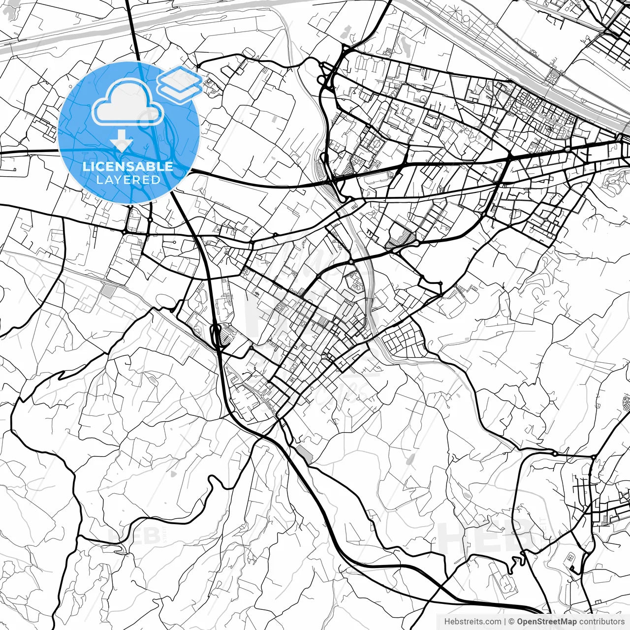 Layered PDF map of Scandicci, Tuscany, Italy