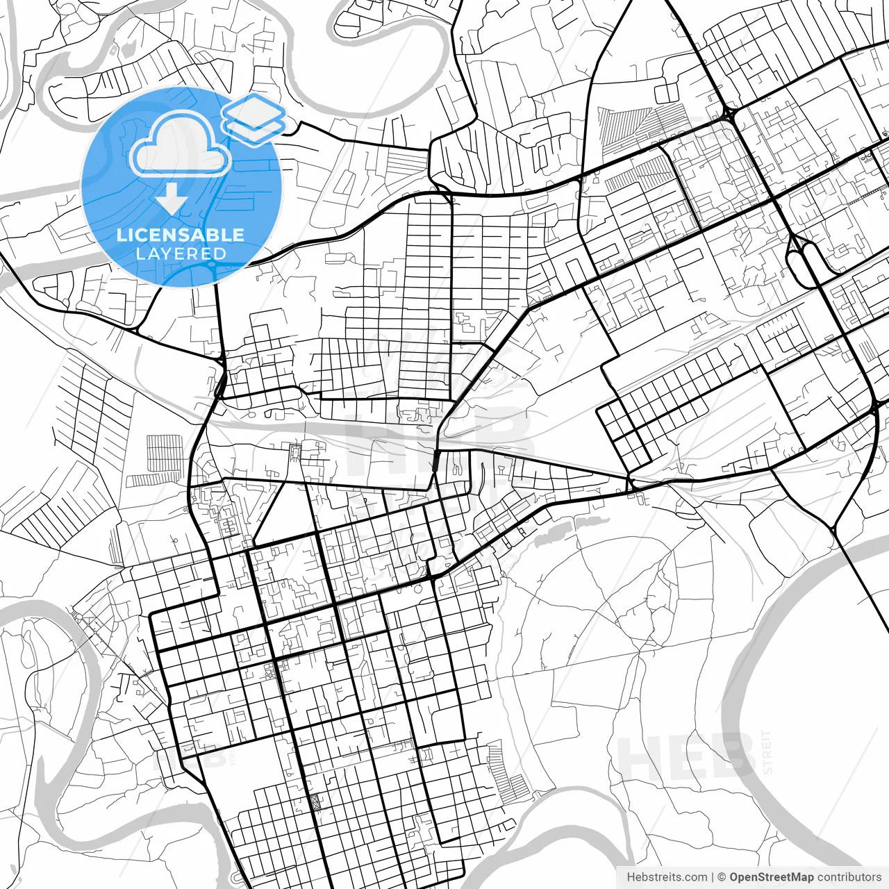 Layered PDF map of Oral, West Kazakhstan Region, Kazakhstan