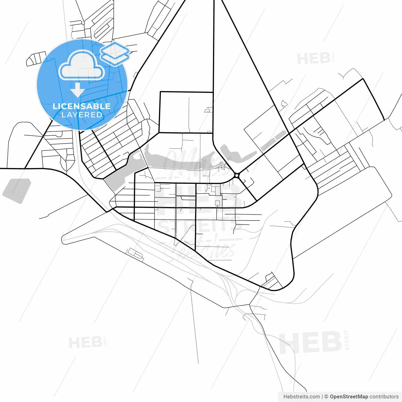 Layered PDF map of Arkalyk, Kostanay Province, Kazakhstan