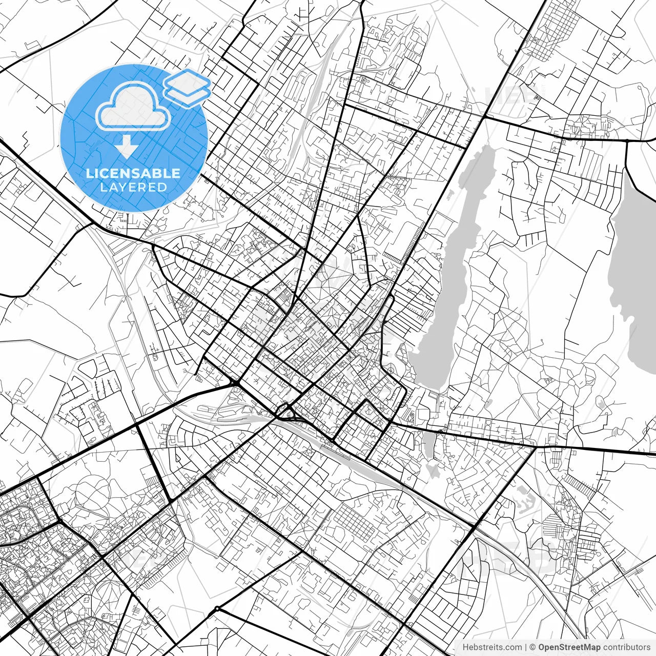 Layered PDF map of Šiauliai, Šiauliai County, Lithuania