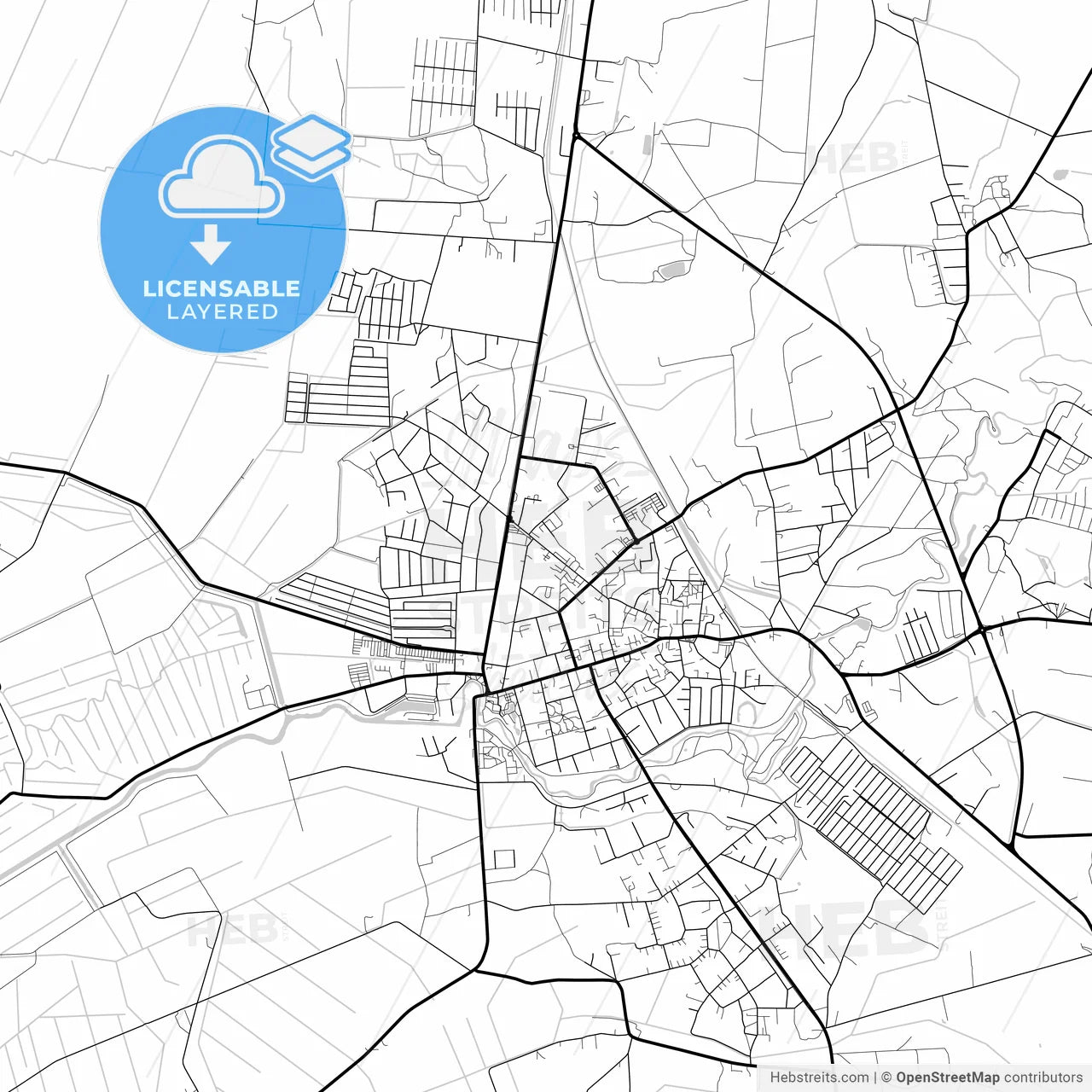 Layered PDF map of Šilutė, Klaipėda County, Lithuania