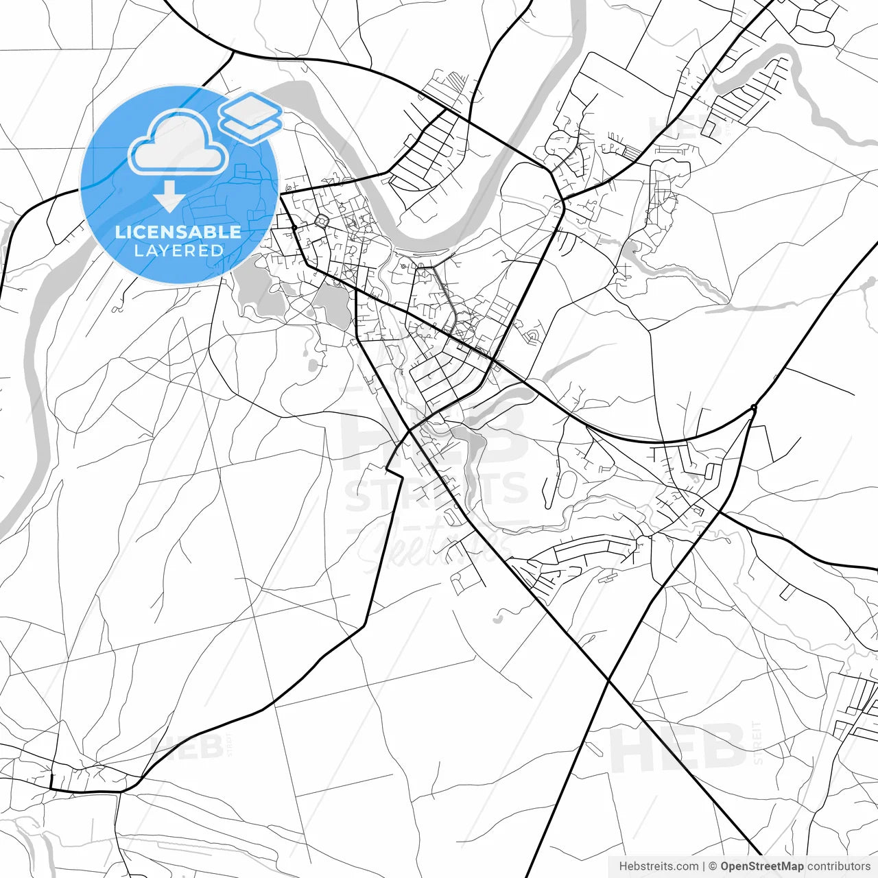 Layered PDF map of Druskininkai, Alytus County, Lithuania