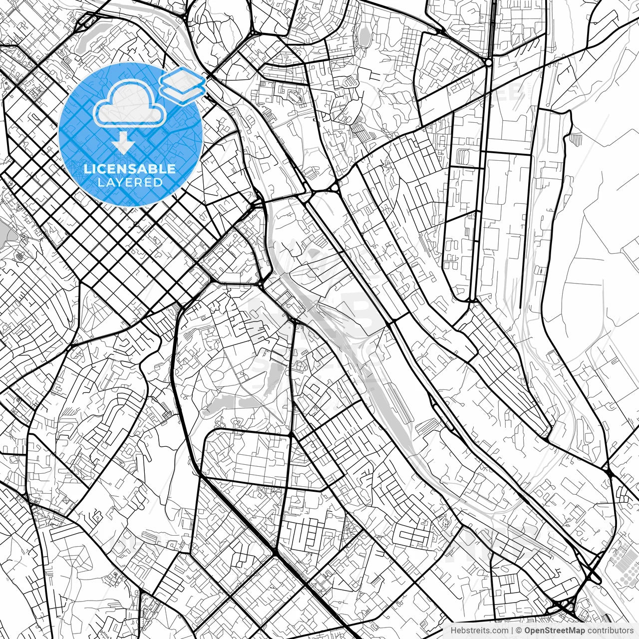 Layered PDF map of Chișinău, Chișinău municipality, Moldova