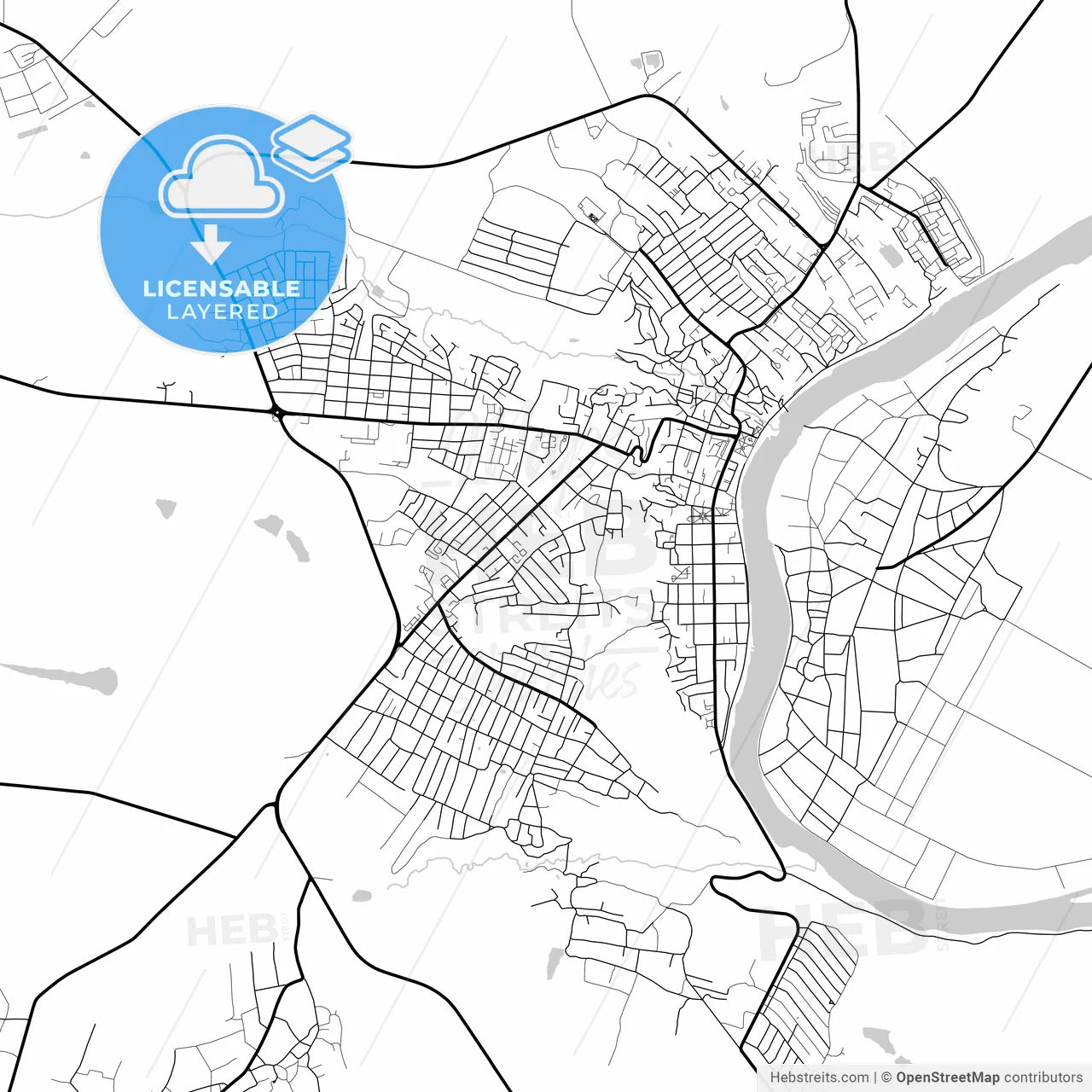 Layered PDF map of Soroca, Soroca district, Moldova