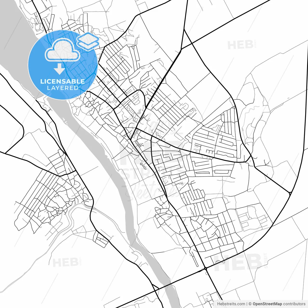 Layered PDF map of Dubăsari, Transnistria, Moldova