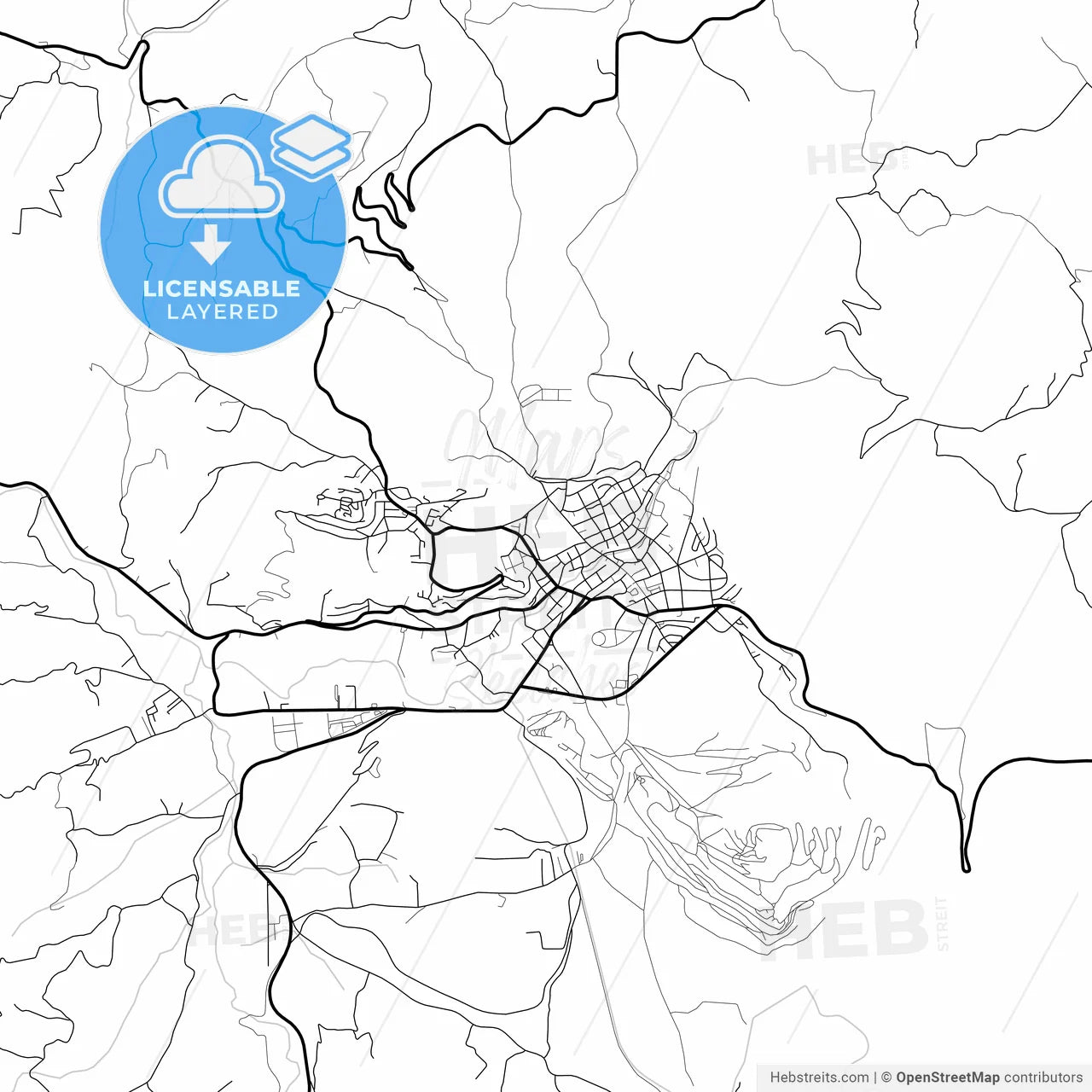Layered PDF map of Pljevlja, Northern, Montenegro